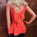 Chetta B Vibrant Coral Peplum Tank Photo 4