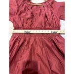 Old Navy Midi Length Red Dress Cinched Waist Cut Out Sleeve Pockets Size Large Photo 5
