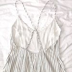 J Brand New Lace Up Backless Jumpsuit Strappy V-Neck Wide Leg White Stripe Photo 11