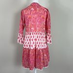 Meher’s The Label Tiered Floral 100% Cotton Scallop Edge Mini Dress Sz Med Pink Photo 7