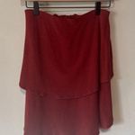 Free People BEACH STRAPLESS TIERED BURGUNDY TOP WITH OPEN BACK DETAIL SIZE XS Photo 0