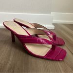 Vince Camuto VV Saresta Deep Magenta Croc Embossed Heeled Sandals Photo 7