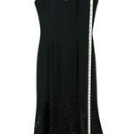 Lillie Rubin Maxi Dress Womens 8 Black Embroidered Beaded Evening Gown Formal Photo 9