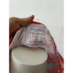 Talbots boatneck 3/4 sleeve floral indian paisley Petite Tee MP Red Multicolor Photo 1