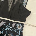 Sandro Sz 2 Floral Embroidered Midi Dress Tulle Blueshine Sleeveless Photo 8