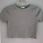 Tobi  Grey Ribbed Crop Top Photo 0