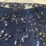 Patra Midnight Blue Long Sleeve sheer & sequin dress size 14 Photo 4