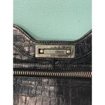 VTG Maxx New York Clutch Purse Leather Metal Buckle Closure Front Zip Black Photo 1