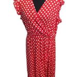 Polka Dot Red White Hi Low Maxi Ruffle Sleeves Size XL Photo 0