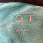 Loft women’s green tank trimmed with black,  bow on side collar side LP Photo 3