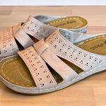 Easy Street Blush Pink Slip-On Wedge Sandals with Rhinestone Detail - Size 7M Photo 0