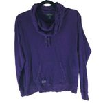 Ralph Lauren Jeans Co Womens Top Funnel Neck Pockets Long Sleeve Cotton Purple M Photo 0