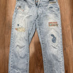 Pilcro and the Letterpress Slim Boyfriend Jeans Wash Size 29 Patched Distressed Photo 0