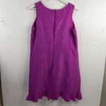 Vtg 90s Galinda Wang Size M Dress Silk Womens Fuchsia Pink Sleeveless Ruffle Hem Size M Photo 8