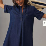 Anthropologie  Pilcro Denim Utility Shirt Mini Dress Sz Small Photo 0