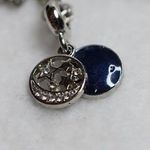 Source Unknown Simple Chic Night Sky Blue Clear Rhinestone Silver Tone Link Chain Necklace Photo 2