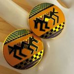 Vintage Laurel Burch "Coptic Horse" Enamel Earrings Photo 3