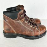 CE Schmidt Womens Leather Work Boots Size 9 Brown Lace Up Photo 1