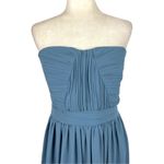 Lulus  Wedding Formal Slate Blue Pleated Strapless Maxi Dress Endless Glamour XL Photo 3