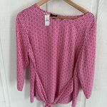 Talbots BNWT Pink Geometric Print Women's Top Photo 0