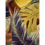 Via Appia Tropical Leaf Print V Neck Short Sleeve Blouse Women's Top Green Photo 1