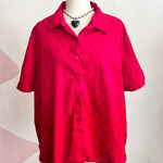 Cabin creek Cabin‎ Creek Red Floral Embroidered Button Up Cottagecore Western Vintage Sz 2X Photo 0