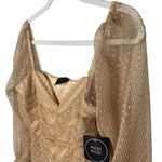 Madi Mase Bordeaux Corset Swiss Dot Cinderella Top Long Sleeve Nude Size Medium Tan Photo 1