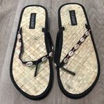 Joe Boxer Straw Sea Shell Platform Y2K Flip Flops Photo 1