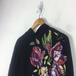 Free People NWT  Gemma Black Floral Mini Dress Small Open Back Long Sleeve Tunic Photo 6
