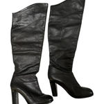 Reiss Women's Black Pull On Knee High Round Toe Leather Boots Size 39 EUR Photo 0