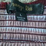 Orange Kiss Red & Orange Plaid Off The Shoulder Crop Top Large Grunge Photo 2