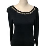 Joseph A  Women’s Black Leopard Trim High End Ladies Sweater Size S WORN ONCE Photo 0