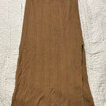 Aerie Beige Ribbed Midi Skirt, Small Photo 0