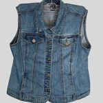 Charter Club Size PP Vest Jacket Denim Sleeveless Button Front & Flap Pockets Photo 2