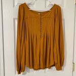Free People  Devin Henley Thermal Long Sleeve Top Autumn Pearl Size Small Yellow Photo 6