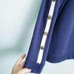 Revolve Honey Punch Navy And White Stripe Snap Sleeve Sweater Photo 3