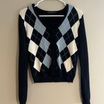 Brandy Melville Navy blue argyle sweater Photo 0