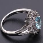 Absolutely Stainless Steel  Gorgeous Silver and Blue Ring Size 7 Photo 2