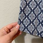 Chico's  Blue White Floral Print Short Sleeve Blouse Womens S Casual Beachy Spring Photo 1