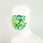 NEW 100% Cotton Printed Face Mask Yellow Photo 1