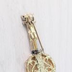 Vintage Brooch / Vintage Pin Mother of Pearl Banjo 1.5" Photo 4