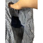 American Eagle Blue‎ White Striped Embroidered Eyelet Button Front Maxi Skirt M Blue Size M Photo 4