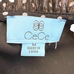 CeCe Black White Polka Dot Blouse Flutter Sleeve Size Medium Photo 8