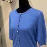 Premise Electric Blue Button-Up Women's cardigans sweater short sleeve pearl buttons Photo 1