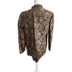 AMBER SUN Multicolor Brocade Rose Print Blazer Jacket Size Large Gold Photo 3
