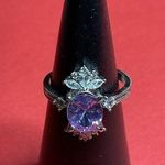Bomb Party RBP3018 Lavender Cubic Zirconia on Rhodium Plating Size 9 Ring NWT Silver Photo 0