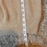 Loft Women's Beige Puff Sleeve Ribbed Crew Neck Sweater Size M Photo 4