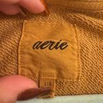 Aerie  Lace Up Oversized Crew Sweatshirt in Khaki Gold Tan - size L Photo 4