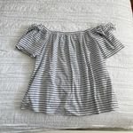 Blush boutique Blue & White Striped Off the Shoulder Top Photo 1