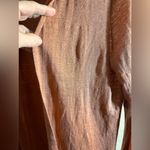 Tahari  Linen Orange Cinnamon Hooded 100% Linen Lightweight open front jacket Photo 3